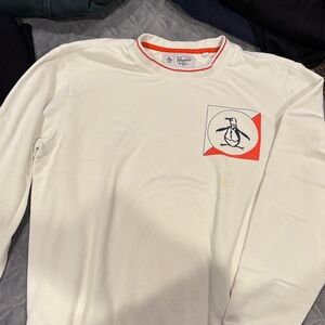 Original Penguin Men's White Long Sleeve Tee